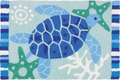 Jellybean Rug Blue Sea Turtle 20" X 30"