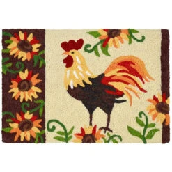 Jellybean Rug Rooster & Sunflowers 20" X 30"