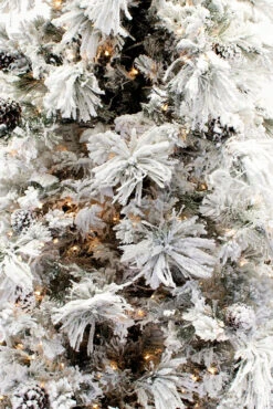 9' Flocked Pine Long Needle Prelit Artificial Christmas Tree -Chirst Seasonal Home Store 100120 3 98224.1546008883