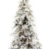 12' Flocked Pine Long Needle Prelit Artificial Christmas Tree