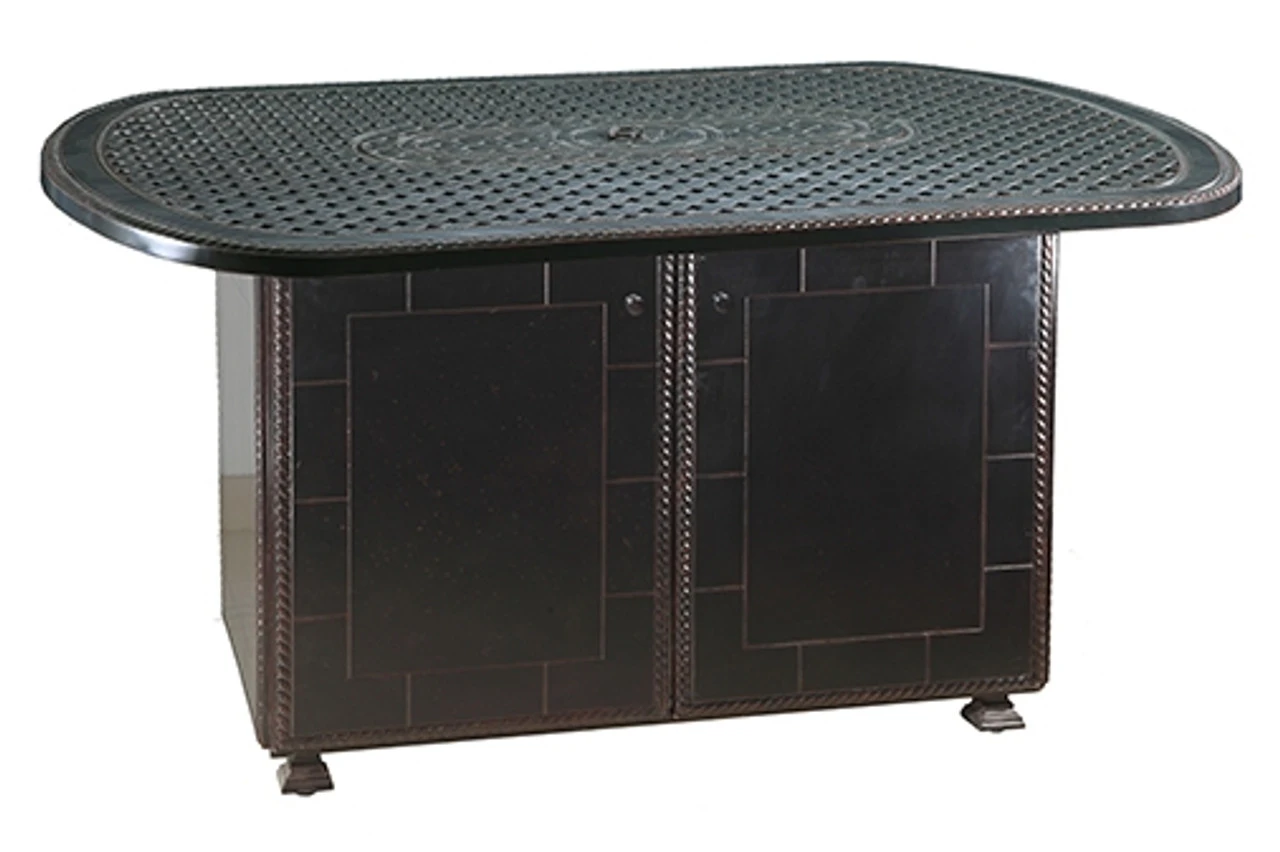 Gensun Grand Terrace Outdoor 52" X 72" Oval Top Gas Fire Pit W/Paradise Base - Balcony Height 1 Gensun Grand Terrace Outdoor 52" X 72" Oval Top Gas Fire Pit W/Paradise Base - Balcony Height