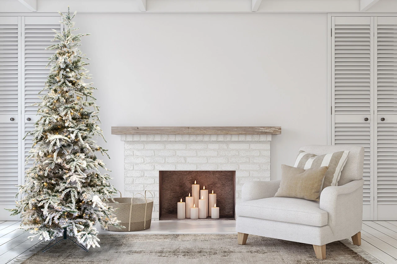 12' Flocked Balsam Pine Tree 8 12' Flocked Balsam Pine Tree - Image 8