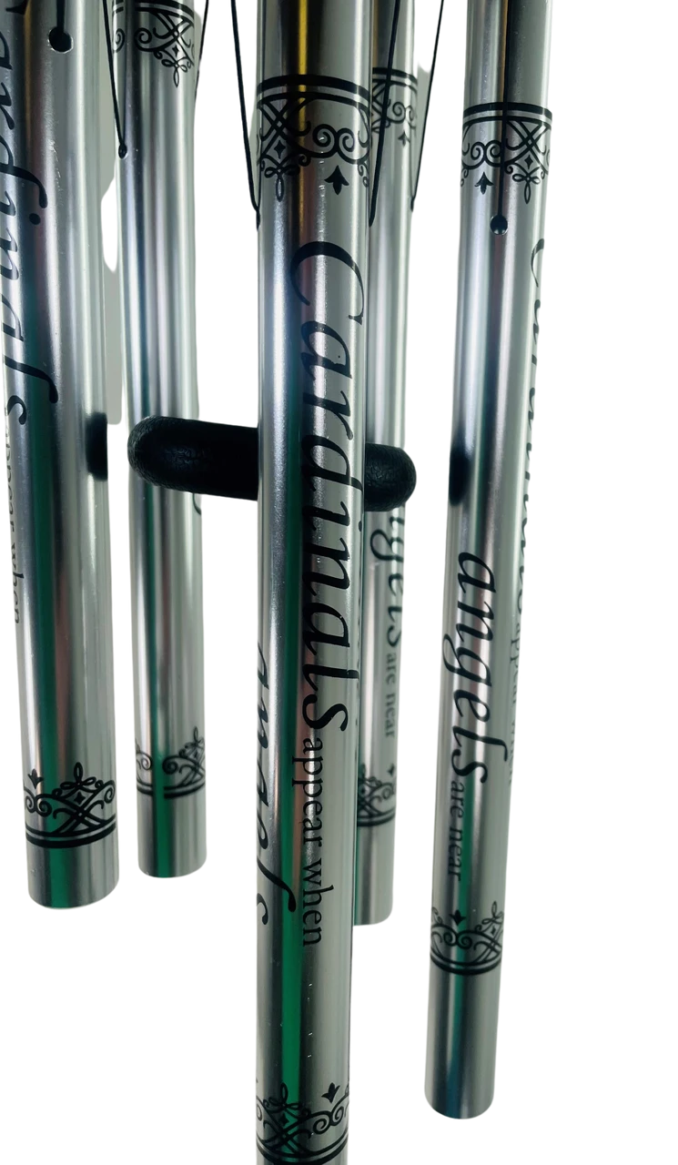 Cardinals Sentiment Windchime With Glass Wind Catcher 36" 2 Cardinals Sentiment Windchime With Glass Wind Catcher 36" - Image 2