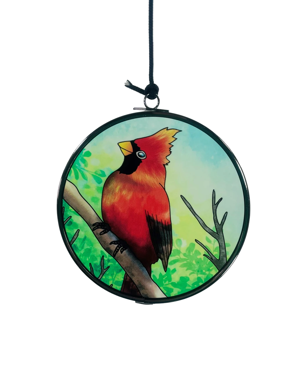 Cardinals Sentiment Windchime With Glass Wind Catcher 36" 3 Cardinals Sentiment Windchime With Glass Wind Catcher 36" - Image 3