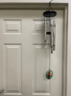 Cardinals Sentiment Windchime With Glass Wind Catcher 36" 8 Cardinals Sentiment Windchime With Glass Wind Catcher 36" -Chirst Seasonal Home Store 13932 White 3 31074.1637086602