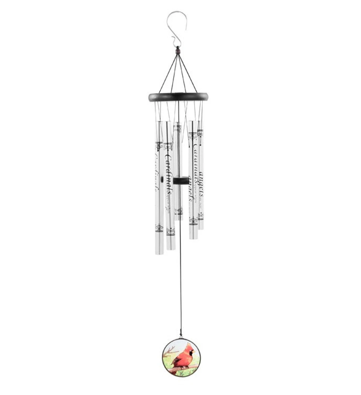 Cardinals Sentiment Windchime With Glass Wind Catcher 36" 1 Cardinals Sentiment Windchime With Glass Wind Catcher 36"