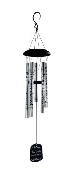 Remembered Sentiment Wind Chime Black And Silver