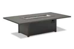 Telescope Aluminum Slat Top Fire Tables 48" X 84" Rectangular Aluminum Slat Chat Height Fire Table