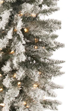 6' Flocked Potted Prelit Artificial Christmas Tree -Chirst Seasonal Home Store 206978 4 09973.1510759977