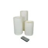 Flameless LED Candles With Remote 3 PC Set Ivory