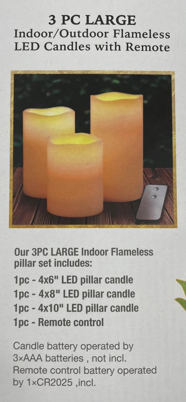 Flameless LED Candles With Remote 3 PC Set Ivory 5 Flameless LED Candles With Remote 3 PC Set Ivory - Image 5