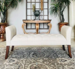 Tufted High Side Bench Off White -Chirst Seasonal Home Store 23081TT Lifestyle 41115.1630679459