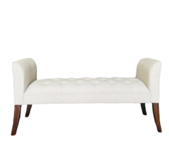 Tufted High Side Bench Off White