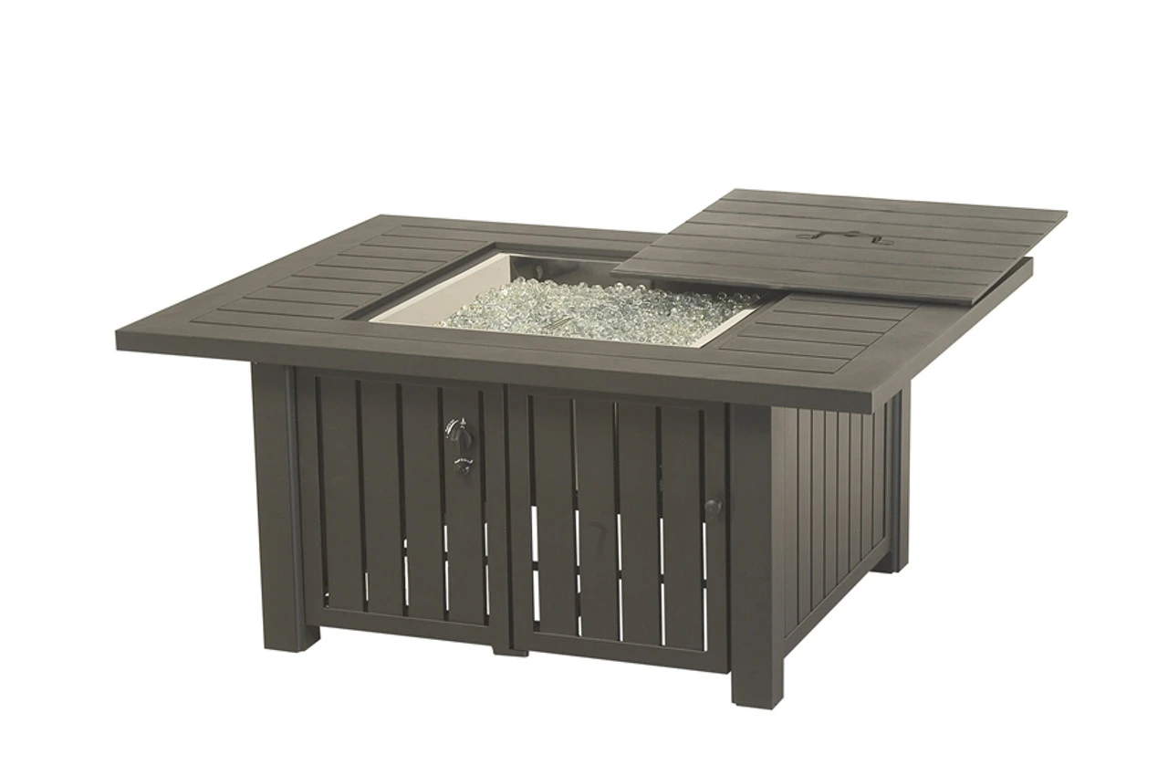 Hanamint Sherwood Outdoor 39" X 56" Rectangular Enclosed Gas Fire Pit Table 1 Hanamint Sherwood Outdoor 39" X 56" Rectangular Enclosed Gas Fire Pit Table