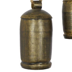 Metal Tibetan Inspired Meditation Decorative Cow Bell With Jute Hanging Rope, Set Of 3 10",8",6"H, Bronze -Chirst Seasonal Home Store 26718 5 29344.1694626122