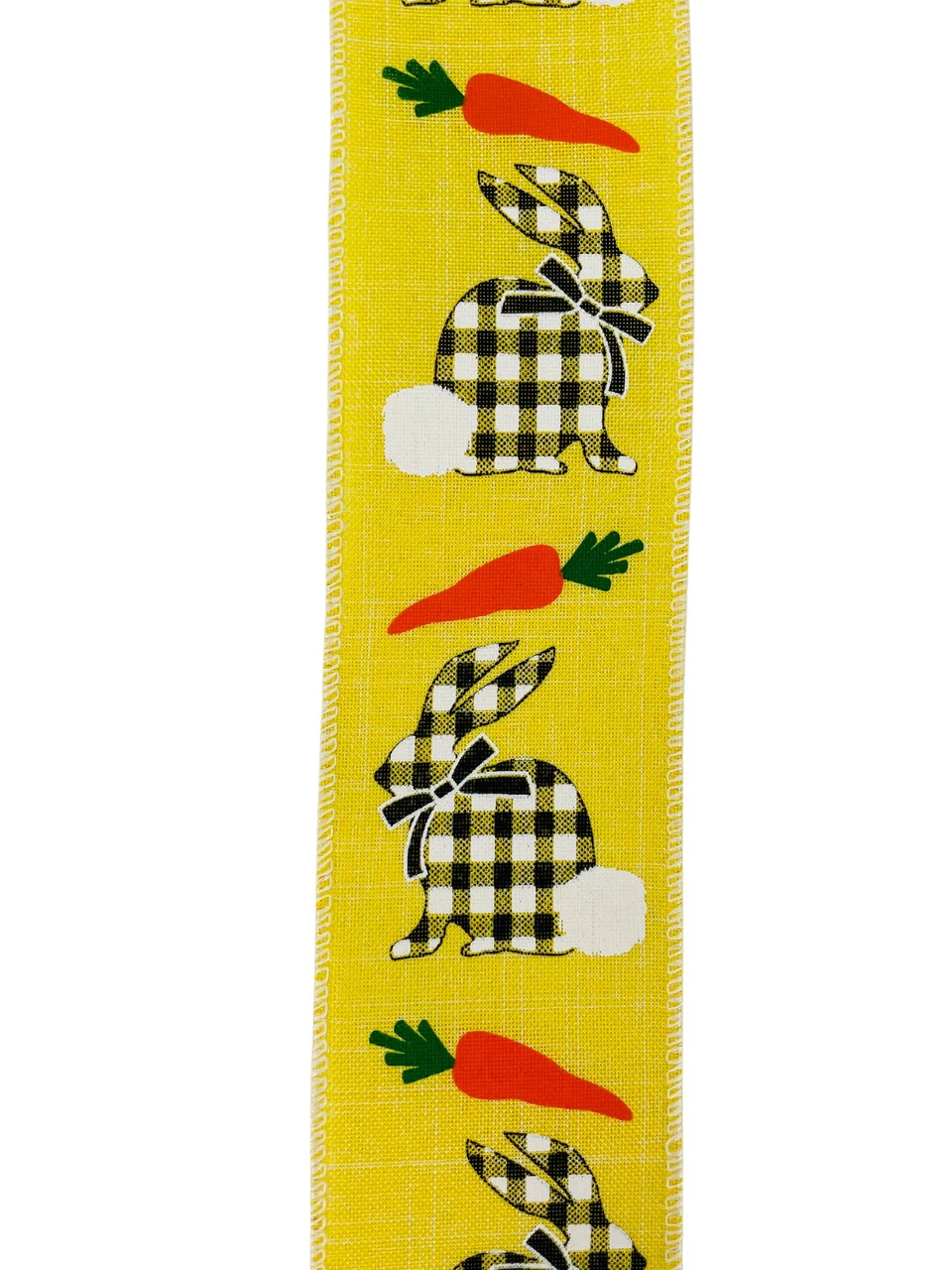 Ribbon Gingham Bunny 2.5" X 10YD Yellow 2 Ribbon Gingham Bunny 2.5" X 10YD Yellow - Image 2