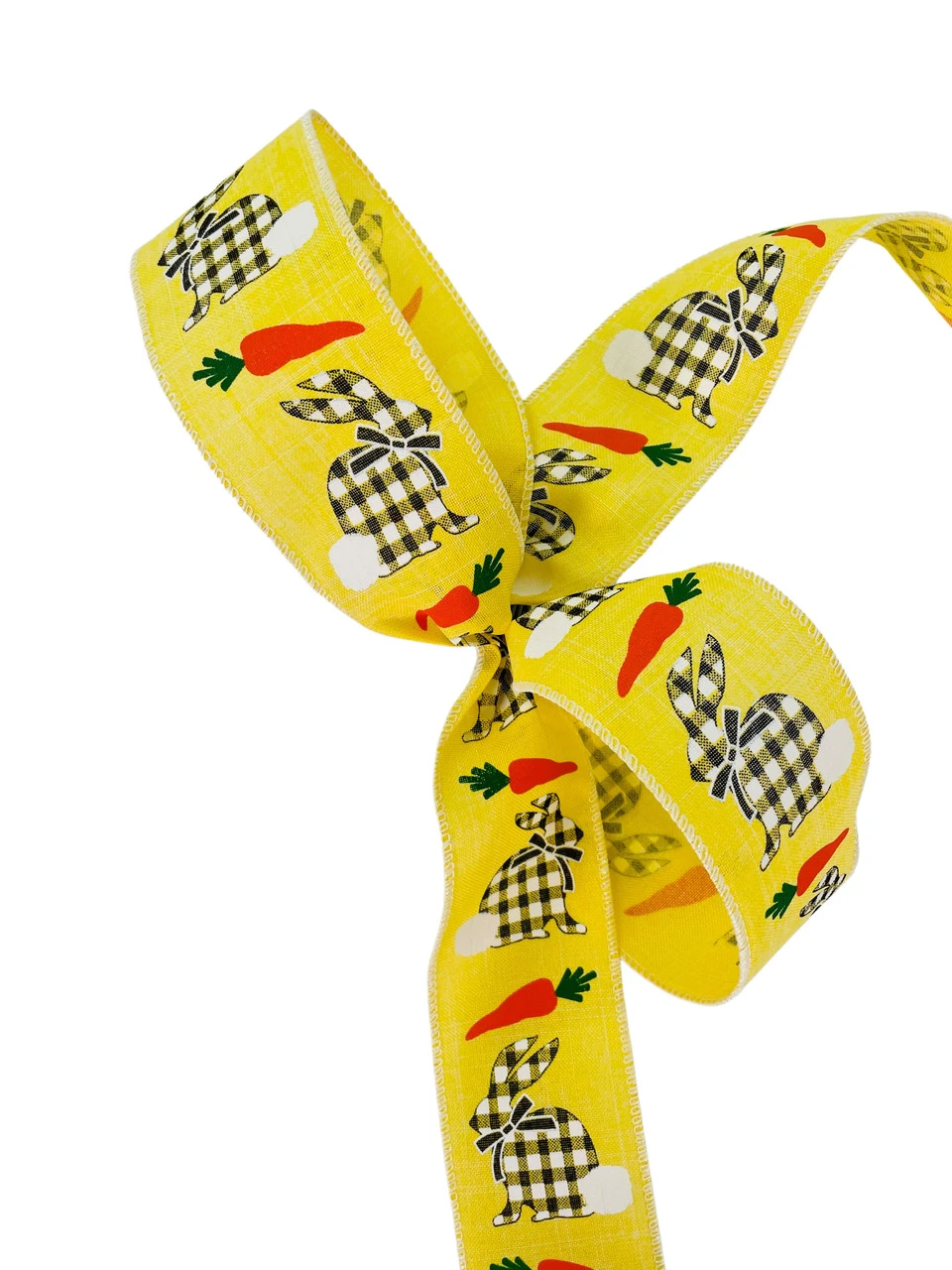 Ribbon Gingham Bunny 2.5" X 10YD Yellow 3 Ribbon Gingham Bunny 2.5" X 10YD Yellow - Image 3