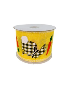 Ribbon Gingham Bunny 2.5" X 10YD Yellow
