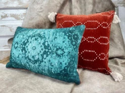 Toss Pillow Woven Chenille Rust Natural 20" X20" -Chirst Seasonal Home Store 37 16613.1634231550