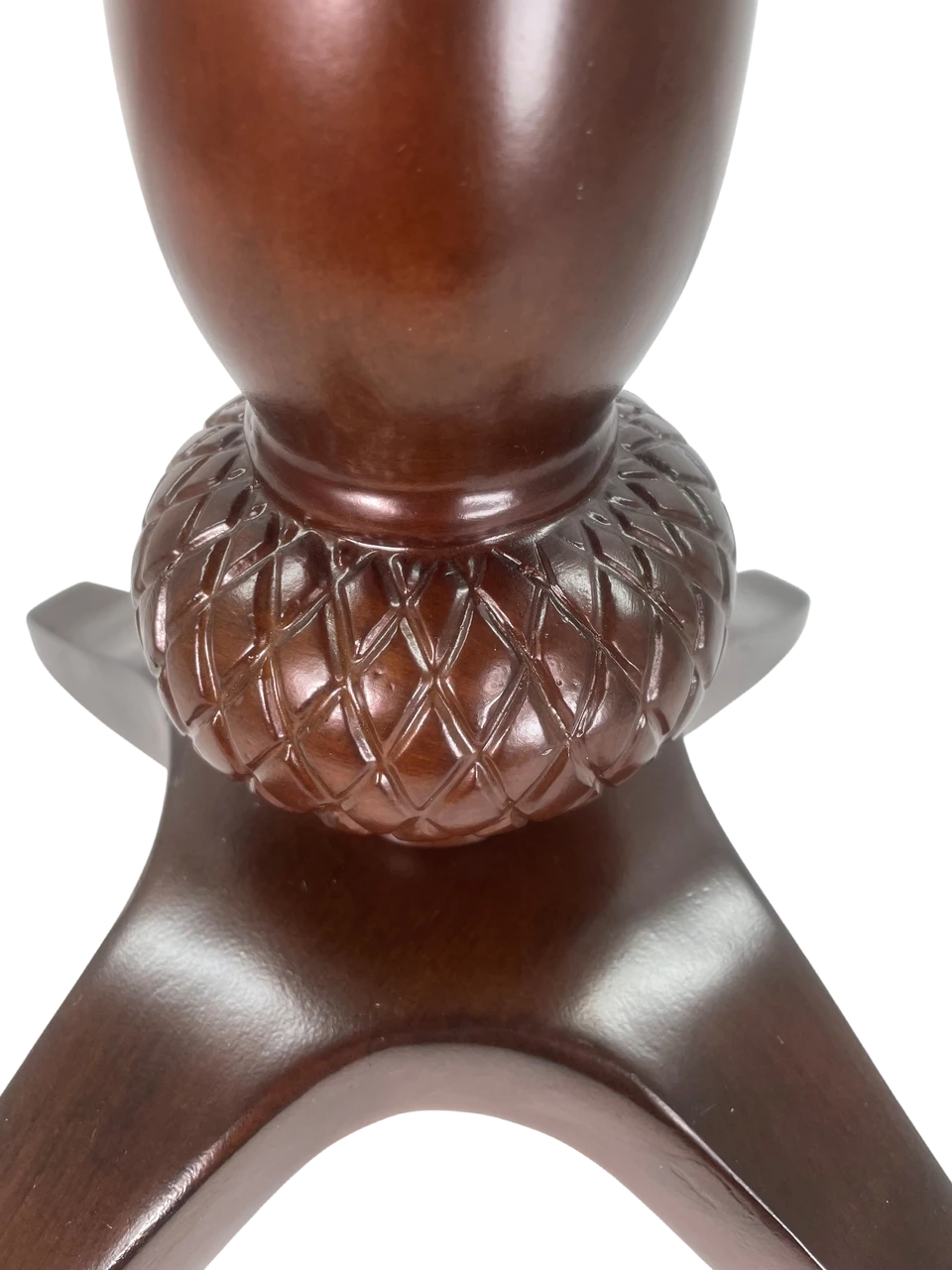 Pedestal Chairside Accent Table Brown Cherry 4 Pedestal Chairside Accent Table Brown Cherry - Image 4