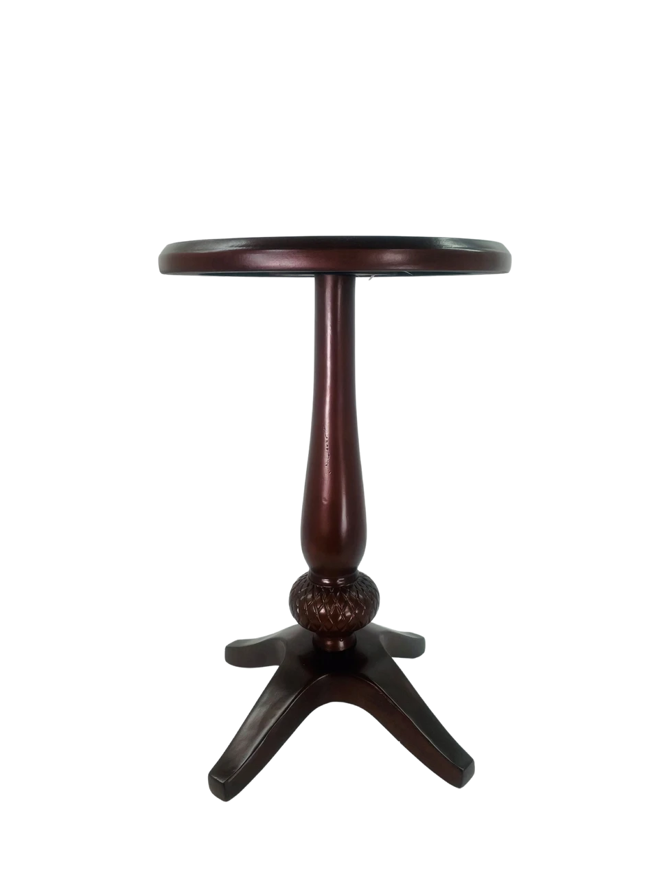 Pedestal Chairside Accent Table Brown Cherry 1 Pedestal Chairside Accent Table Brown Cherry