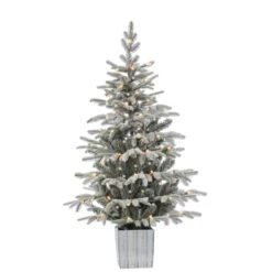 4.5' Potted Artificial Iceland Prelit Fir