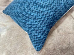 Toss Pillow Zig Zag Woven Teal Black 20" X 20" -Chirst Seasonal Home Store 54 07598.1634230525