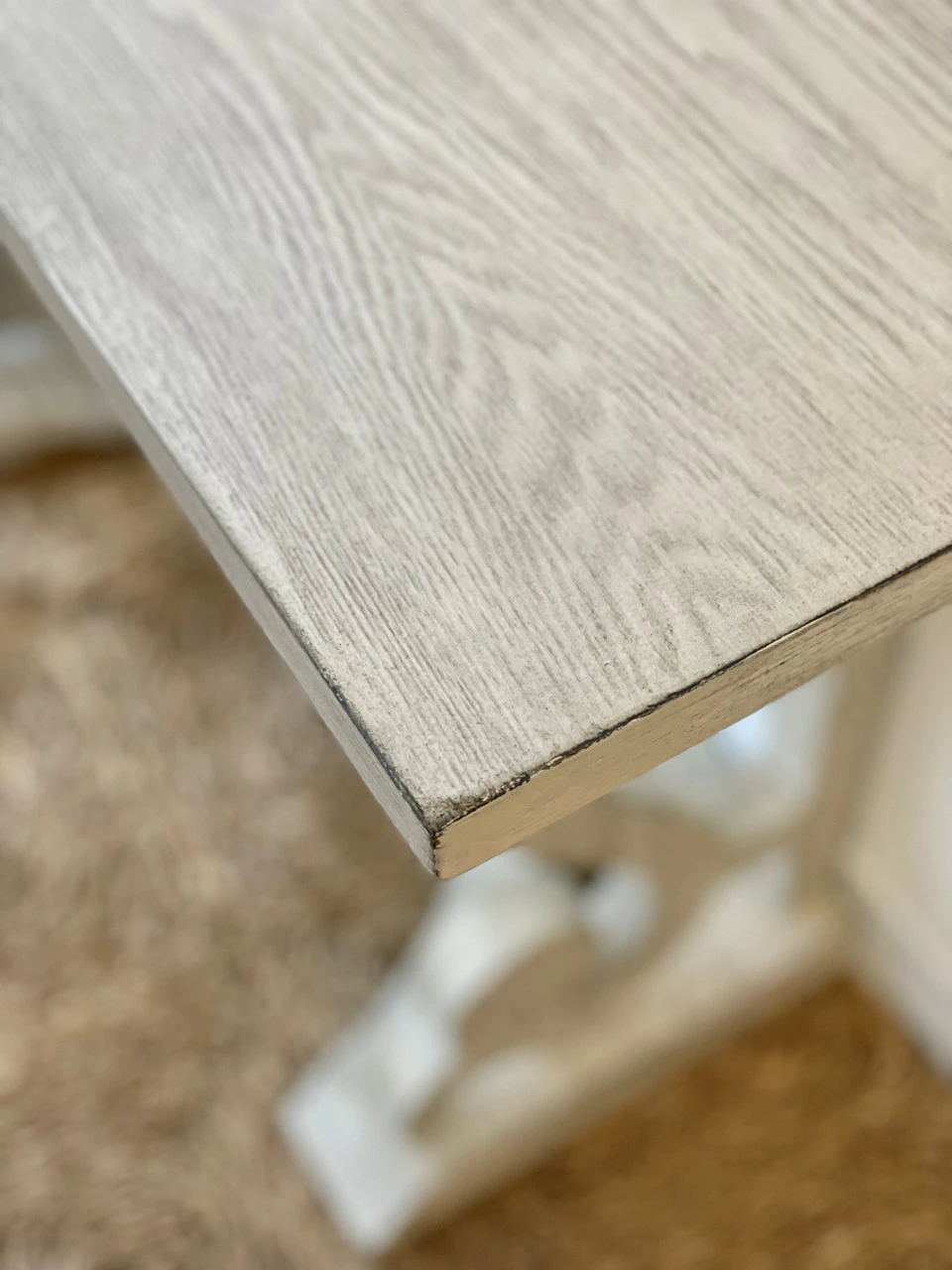 Writing Desk Console Antiqued White Wash 42" 5 Writing Desk Console Antiqued White Wash 42" - Image 5