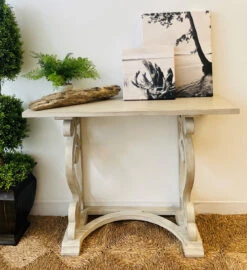 Writing Desk Console Antiqued White Wash 42" 8 Writing Desk Console Antiqued White Wash 42" -Chirst Seasonal Home Store 55646TT Lifestyle White Facing 95750.1622664297