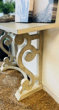 Writing Desk Console Antiqued White Wash 42" 9 Writing Desk Console Antiqued White Wash 42" -Chirst Seasonal Home Store 55646TT White End Lifestyle 86236.1622664300