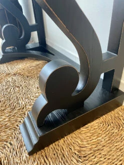 Writing Desk Console Rustic Black W/ Walnut Stain Top 42" -Chirst Seasonal Home Store 55647TT Black Base Finish Detail 26015.1622665309