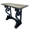 Writing Desk Console Rustic Black W/ Walnut Stain Top 42"