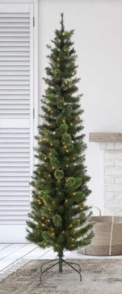 7.5' Prelit Cashmere Pencil Artificial Christmas Tree 7 7.5' Prelit Cashmere Pencil Artificial Christmas Tree -Chirst Seasonal Home Store 562275C Edit 2 87936.1656695667