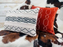 Toss Pillow Woven Chenille Rust Natural 20" X20" -Chirst Seasonal Home Store 58 38577.1634231565