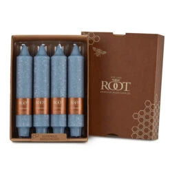 Root Candles Timberline Collenette 4-Count Unscented Dinner Candles, 7-Inch, Williamsburg Blue