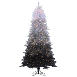 7.5' Vintage Black Prelit Ombre Spruce Artificial Christmas Tree