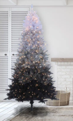 7.5' Vintage Black Prelit Ombre Spruce Artificial Christmas Tree 8 7.5' Vintage Black Prelit Ombre Spruce Artificial Christmas Tree -Chirst Seasonal Home Store 602175BW Edit 2 24158.1656535460
