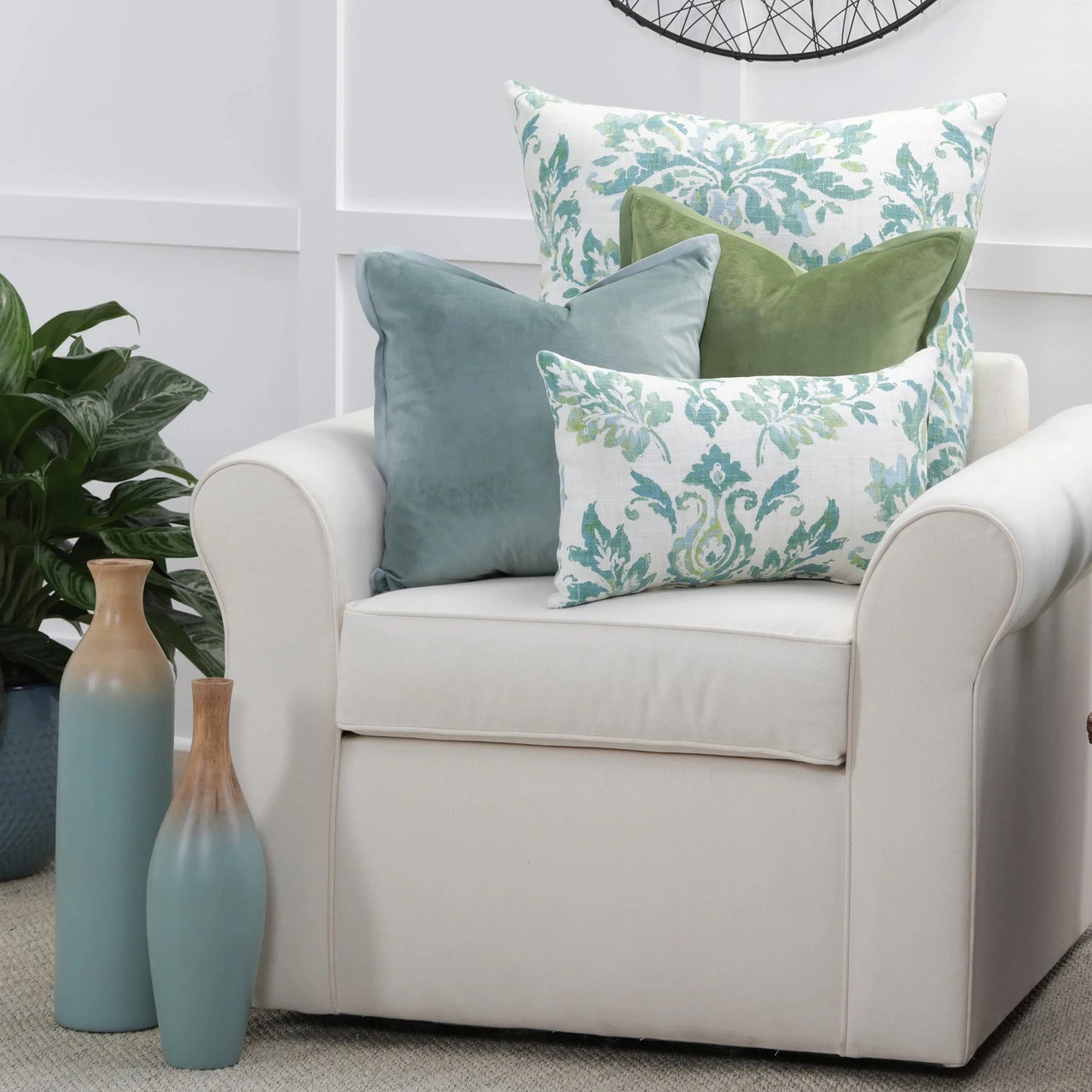 Indoor Velvet Flange Loden Green 18-Inch Throw Pillow 3 Indoor Velvet Flange Loden Green 18-Inch Throw Pillow - Image 3