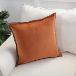 Indoor Velvet Flange Cinnamon Orange 18-inch Throw Pillow 9 Indoor Velvet Flange Cinnamon Orange 18-inch Throw Pillow -Chirst Seasonal Home Store 615806BPP 4 87887.1696533172