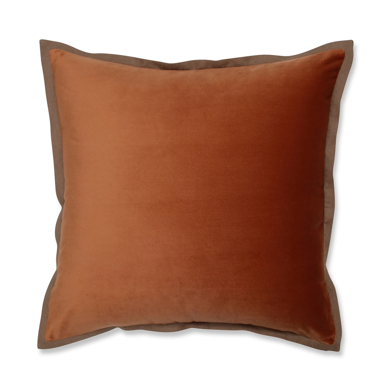 Indoor Velvet Flange Cinnamon Orange 18-inch Throw Pillow 1 Indoor Velvet Flange Cinnamon Orange 18-inch Throw Pillow