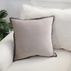 Indoor Velvet Flange Dove Grey 18-Inch Throw Pillow 8 Indoor Velvet Flange Dove Grey 18-Inch Throw Pillow -Chirst Seasonal Home Store 615820BPP 3 51886.1696534633