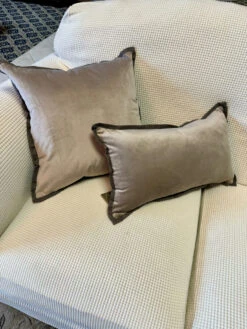 Indoor Velvet Flange Dove Grey 18-Inch Throw Pillow 9 Indoor Velvet Flange Dove Grey 18-Inch Throw Pillow -Chirst Seasonal Home Store 615820BPP 4 80351.1696534633