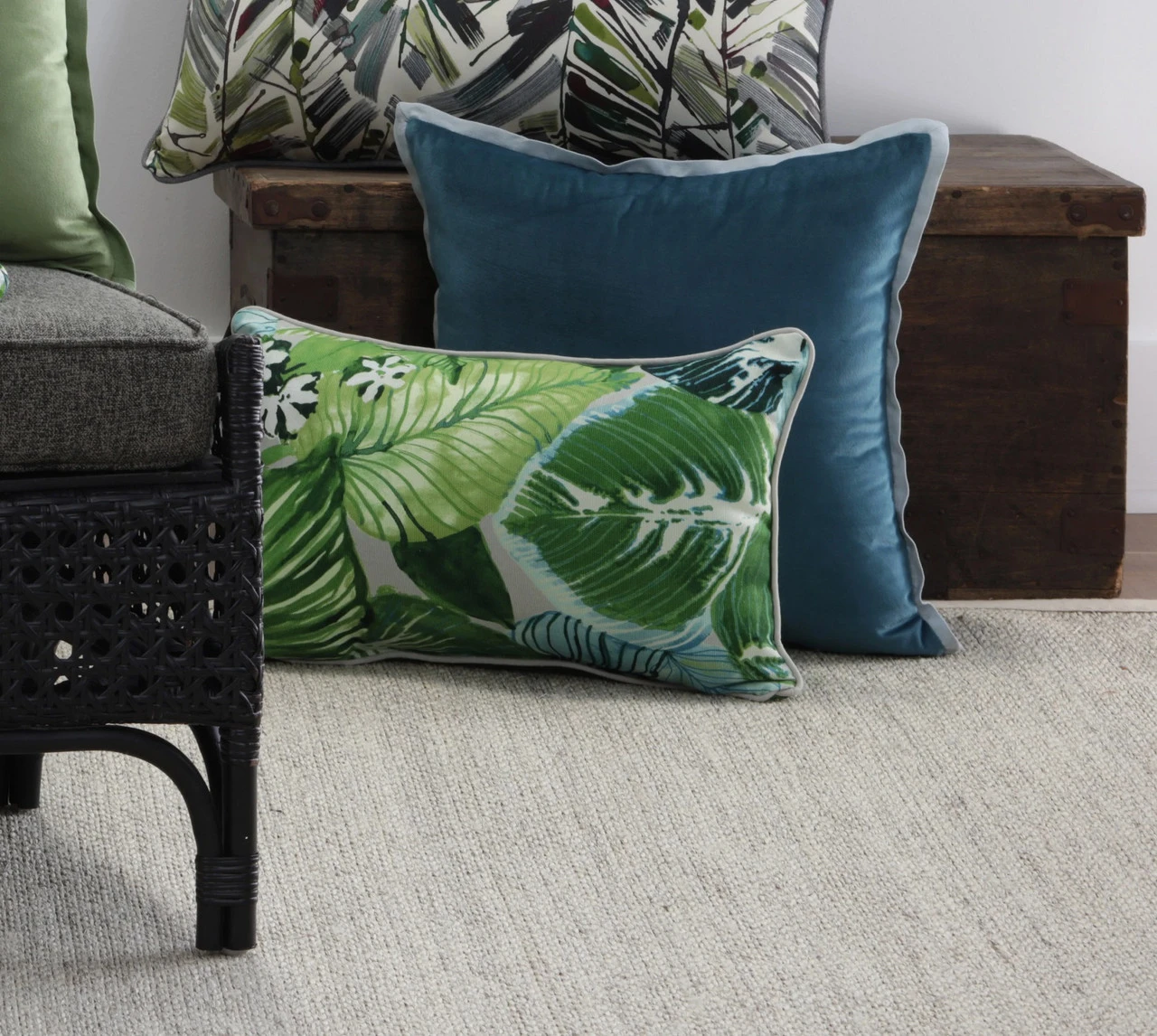 Indoor Velvet Flange Peacock Teal 18-Inch Throw Pillow 2 Indoor Velvet Flange Peacock Teal 18-Inch Throw Pillow - Image 2