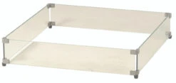 Square Glass Guard For Gas Fire Pit With Square Crystal Fire Burner