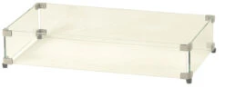 Rectangular Glass Guard For Gas Fire Pit With Rectangular Crystal Fire Burner