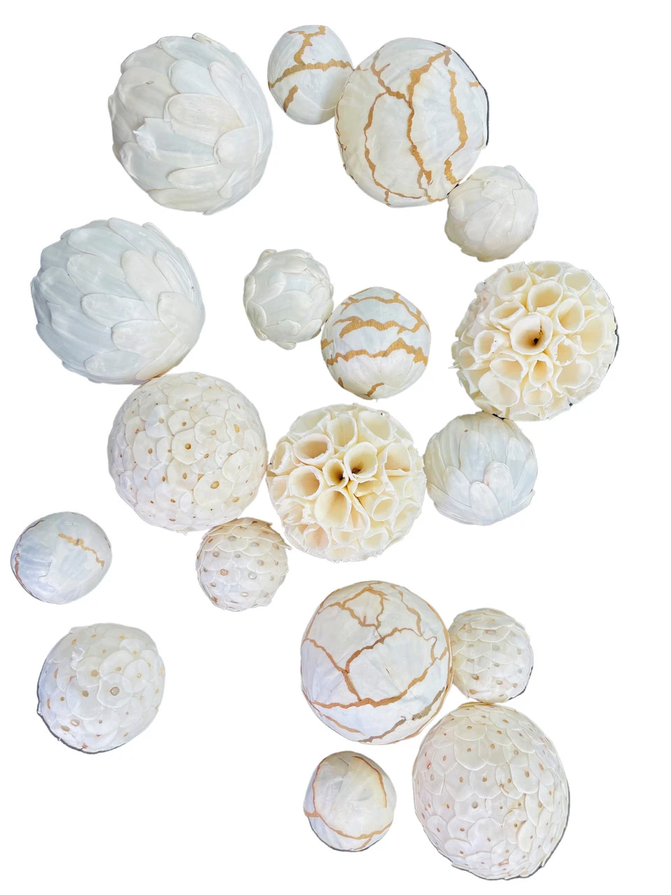 Mixed Texture Orbs Bag Large 18pc White Natural 2 Mixed Texture Orbs Bag Large 18pc White Natural - Image 2