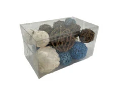 Mixed Texture Orbs Carton Large 15pc Blue