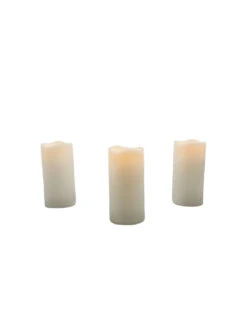 Flameless LED Candles With 6 Hour Timer Indoor/Outdoor 3PC Set