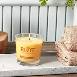 Root Candles 887341 Honeycomb Veriglass Scented Beeswax Blend Candle, Small, Tangerine Lemongrass -Chirst Seasonal Home Store 887341AI 3 11226.1696363118