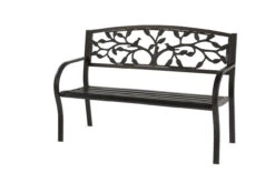 Tree Of Life Metal Garden Bench Black